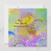 KLEINE ELF VAN MUSHROOMEN, paarse gele blauwe glan Kaart (Achterkant)