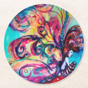 KLEINE ELF VAN MUSHROOMEN RONDE KARTONNEN ONDERZETTER