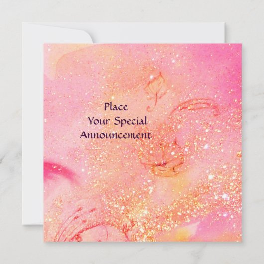 KLEINE ELF VAN MUSHROOMEN, roze gele blauwe glans Kaart (Achterkant)