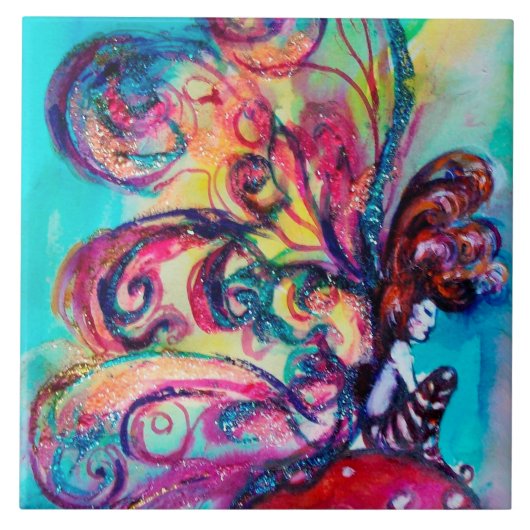 KLEINE ELF VAN MUSHROOMEN TEGELTJE (Voorkant)