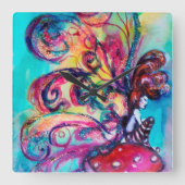 KLEINE ELF VAN MUSHROOMEN VIERKANTE KLOK (Voorkant)