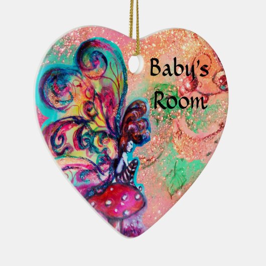 KLEINE ELF VAN MUSHROOMS DEUR HANGER KERAMISCH ORNAMENT (Rechts)