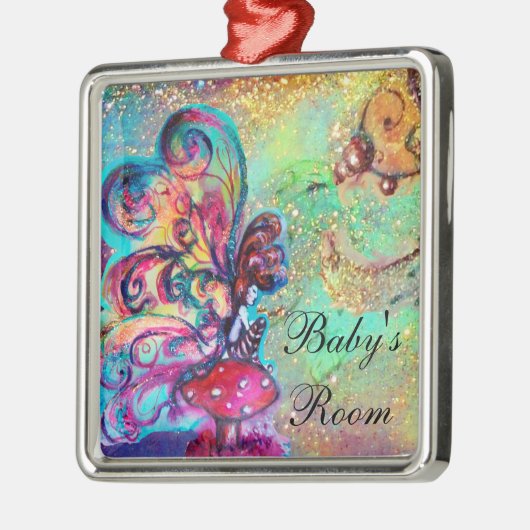 KLEINE ELF VAN MUSHROOMS DEUR HANGER METALEN ORNAMENT (Links)