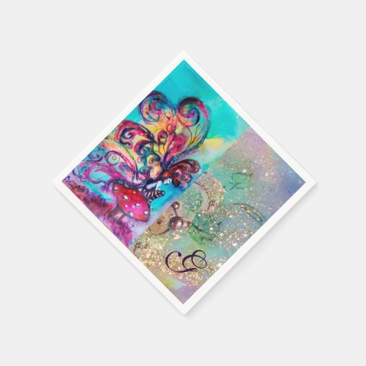 KLEINE ELF VAN MUSHROOMS MONOGRAM SERVETTEN (Hoek)