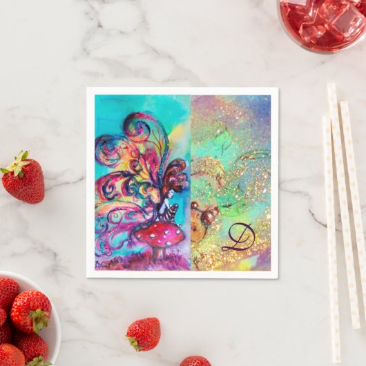 KLEINE ELF VAN MUSHROOMS MONOGRAM SERVETTEN (Insitu)