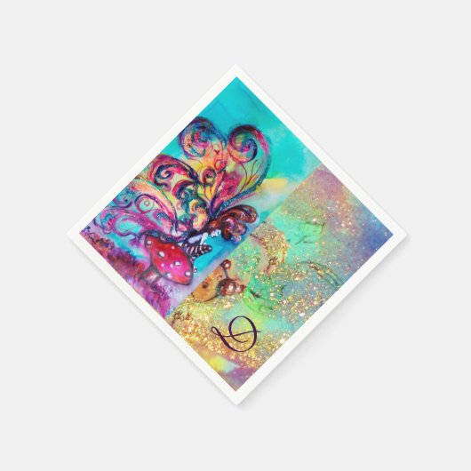 KLEINE ELF VAN MUSHROOMS MONOGRAM SERVETTEN (Hoek)