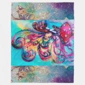 KLEINE ELF VAN MUSHROOMS Pink Blue Fantasy Fleece Deken (Voorkant)