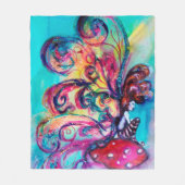 KLEINE ELF VAN MUSHROOMS Pink Blue Fantasy Fleece Deken (Voorkant)