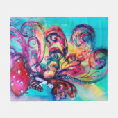 KLEINE ELF VAN MUSHROOMS Pink Blue Fantasy Fleece Deken (Voorkant (Horizontaal))