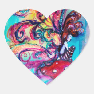 Kleine Elf van paddenstoelen Fantasy Hart Sticker