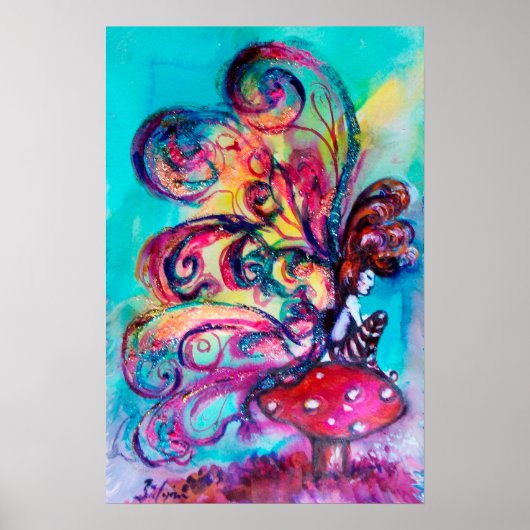 Kleine Elf van Paddenstoelen Poster (Voorkant)