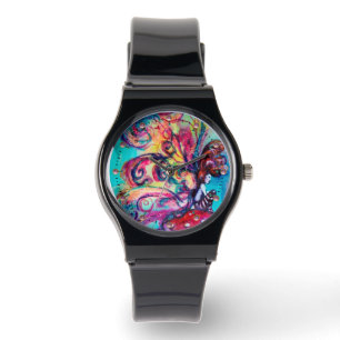 Kleine Elf van Paddenstoelen / Roze Edelstenen Horloge