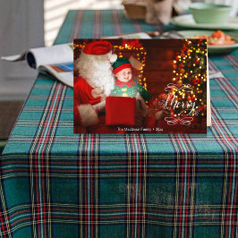 Kleine Elf Ziet Kerstman Prettige Feestdag Vouwkaa Feestdagen Kaart