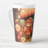 Kleine elven onder de paddenstoelen koelen latte mok (Linkerhoek)