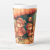 Kleine elven onder de paddenstoelen koelen latte mok (Voorkant)