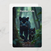 Kleine en Grote Kat - Panther Pals - Platte Kaart (Voorkant / Achterkant)