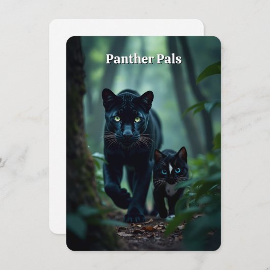 Kleine en Grote Kat - Panther Pals - Platte Kaart (Voorkant / Achterkant)
