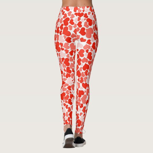 Kleine en heldere veelkleurige harten op wit leggings (Achterkant)