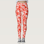 Kleine en heldere veelkleurige harten op wit leggings (Voorkant)