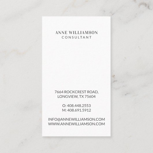 Kleine en professionele foto's uit het witte Lijst Visitekaartje (Achterkant)