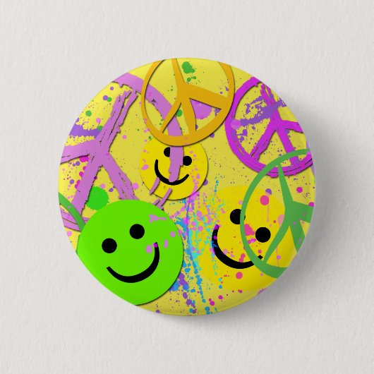 KLEINE EN VREDESSIGNALEN RONDE BUTTON 5,7 CM (Voorkant)
