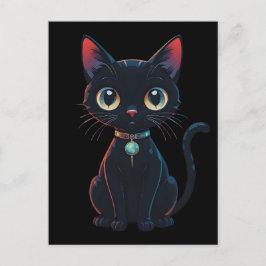 Kleine enge zwarte kat briefkaart