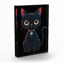 Kleine enge zwarte kat fotoblokken