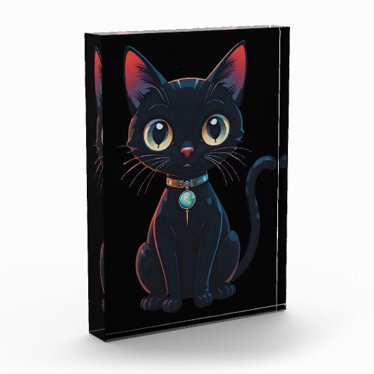 Kleine enge zwarte kat fotoblokken (Links)