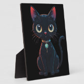 Kleine enge zwarte kat fotoplaat (Zijkant)