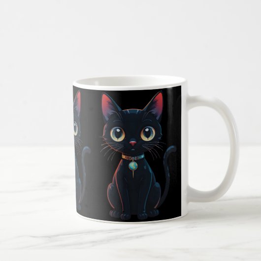 Kleine enge zwarte kat koffiemok (Rechts)