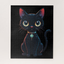 Kleine enge zwarte kat legpuzzel