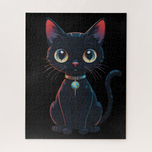 Kleine enge zwarte kat legpuzzel