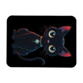 Kleine enge zwarte kat magneet (Horizontaal)