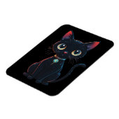 Kleine enge zwarte kat magneet (Linkerzijde)