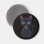 Kleine enge zwarte kat magneet (Voorkant / Achterkant)