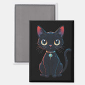 Kleine enge zwarte kat magneet (Voorkant / Achterkant)