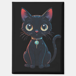 Kleine enge zwarte kat magneet