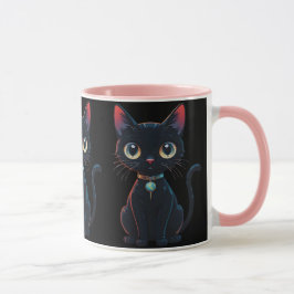 Kleine enge zwarte kat mok