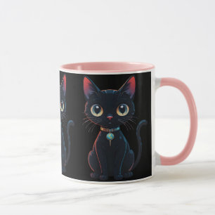 Kleine enge zwarte kat mok