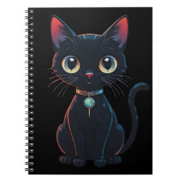 Kleine enge zwarte kat notitieboek