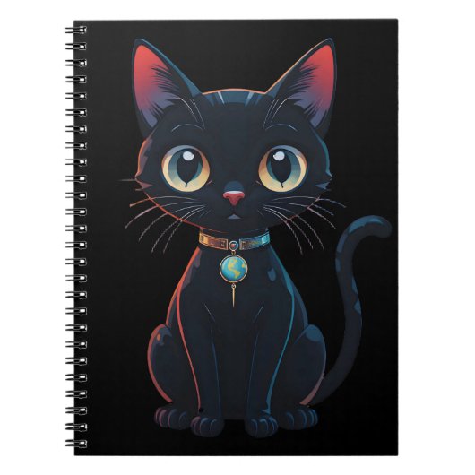 Kleine enge zwarte kat notitieboek (Voorkant)