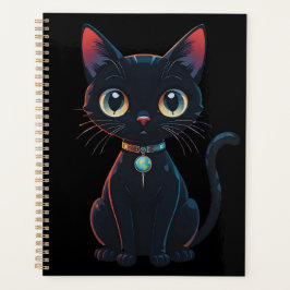 Kleine enge zwarte kat planner