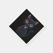 Kleine enge zwarte kat servet (Hoek)