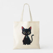 Kleine enge zwarte kat tote bag (Achterkant)