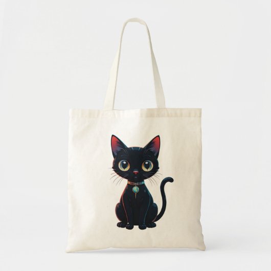 Kleine enge zwarte kat tote bag (Voorkant)