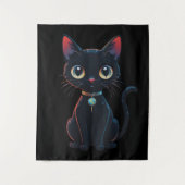 Kleine enge zwarte kat wandkleed (Voorkant)