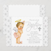 Kleine engel baby meisje doop kaart (Voorkant / Achterkant)