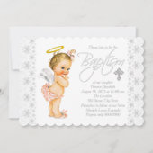 Kleine engel baby meisje doop kaart (Voorkant)