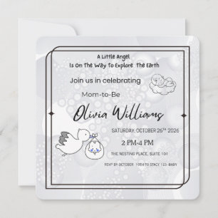 Kleine Engel Baby Shower Uitnodiging Neutrale El