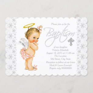 Kleine engel babymeisje doop kaart